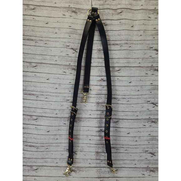 Other - Leather Suspender 3 way buckle Adjustable Ring & Trigger Clasp Cowhide Leather